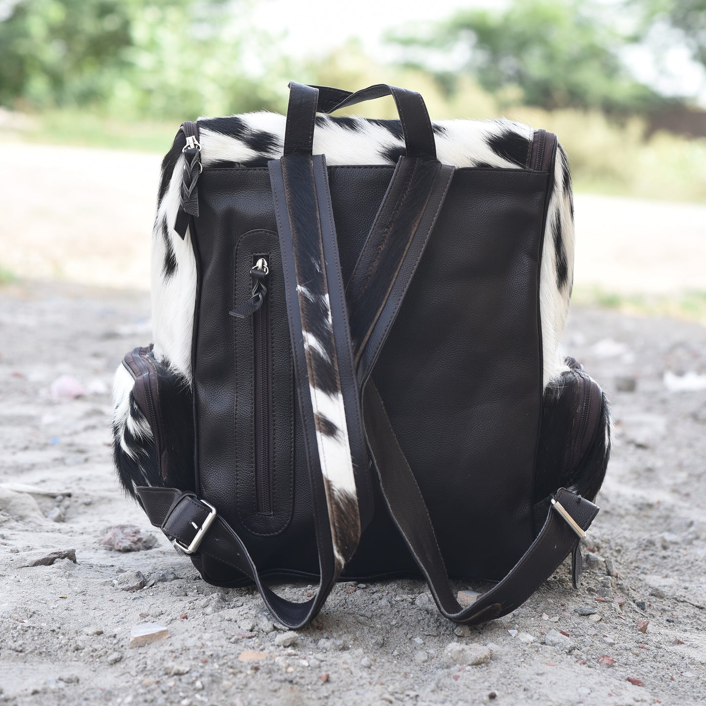Large Cowhide Diaper Backpack: Luxury for Everyday Use" 1005
