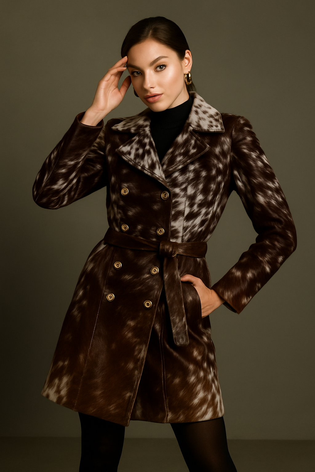 Handmade Cowhide Trench Coat – Women