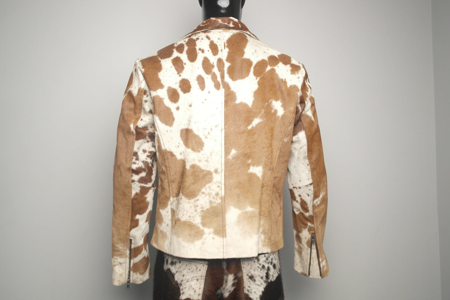 Cowhide Western Style Jacket - Hair on Hide Leather, Unique Cowgirl Style Coat