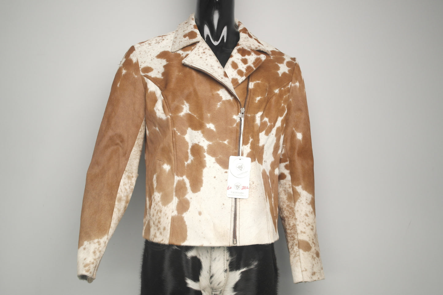 Vintage Cowhide Jacket - Rustic Hair on Hide Leather, Western Wear