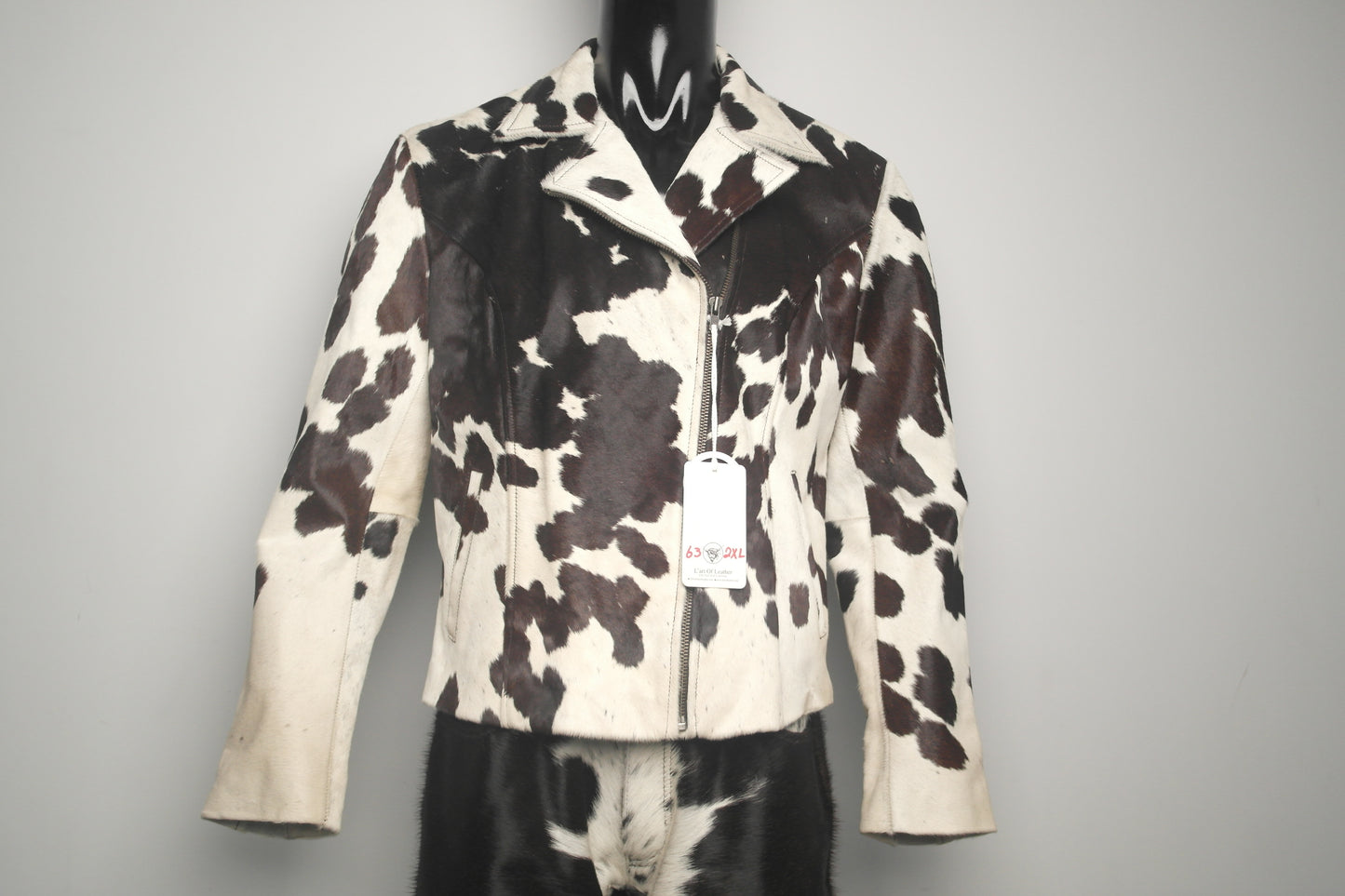 Handcrafted Hair on Hide Jacket - Cowhide Leather, Wild West Style