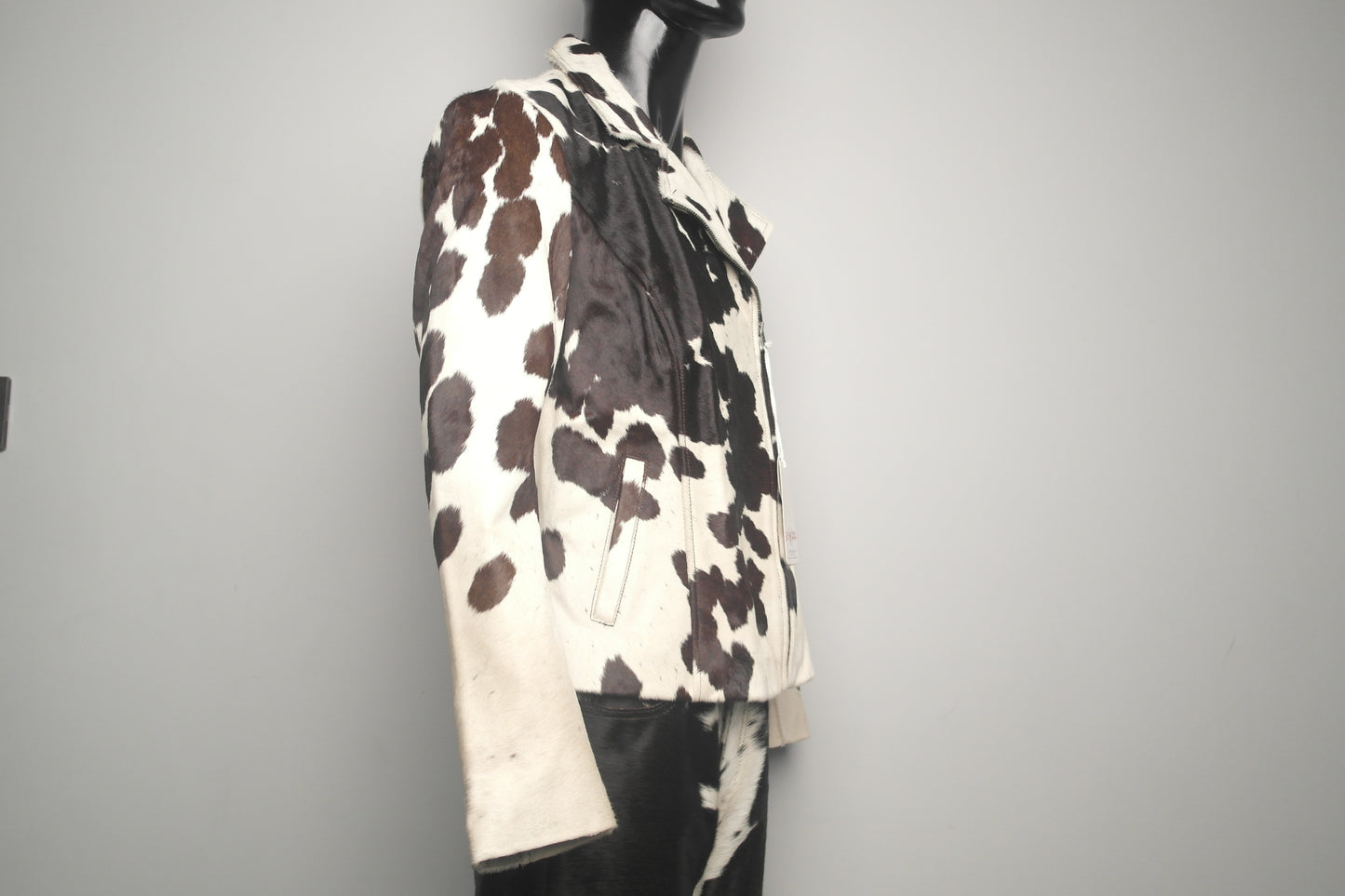 Handcrafted Hair on Hide Jacket - Cowhide Leather, Wild West Style