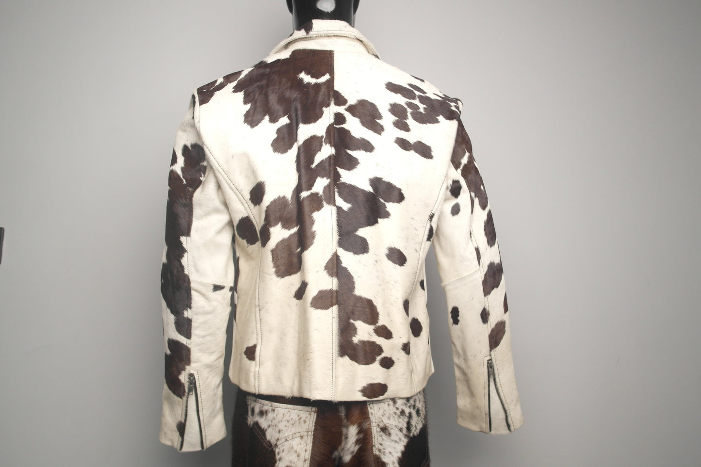 Handcrafted Hair on Hide Jacket - Cowhide Leather, Wild West Style