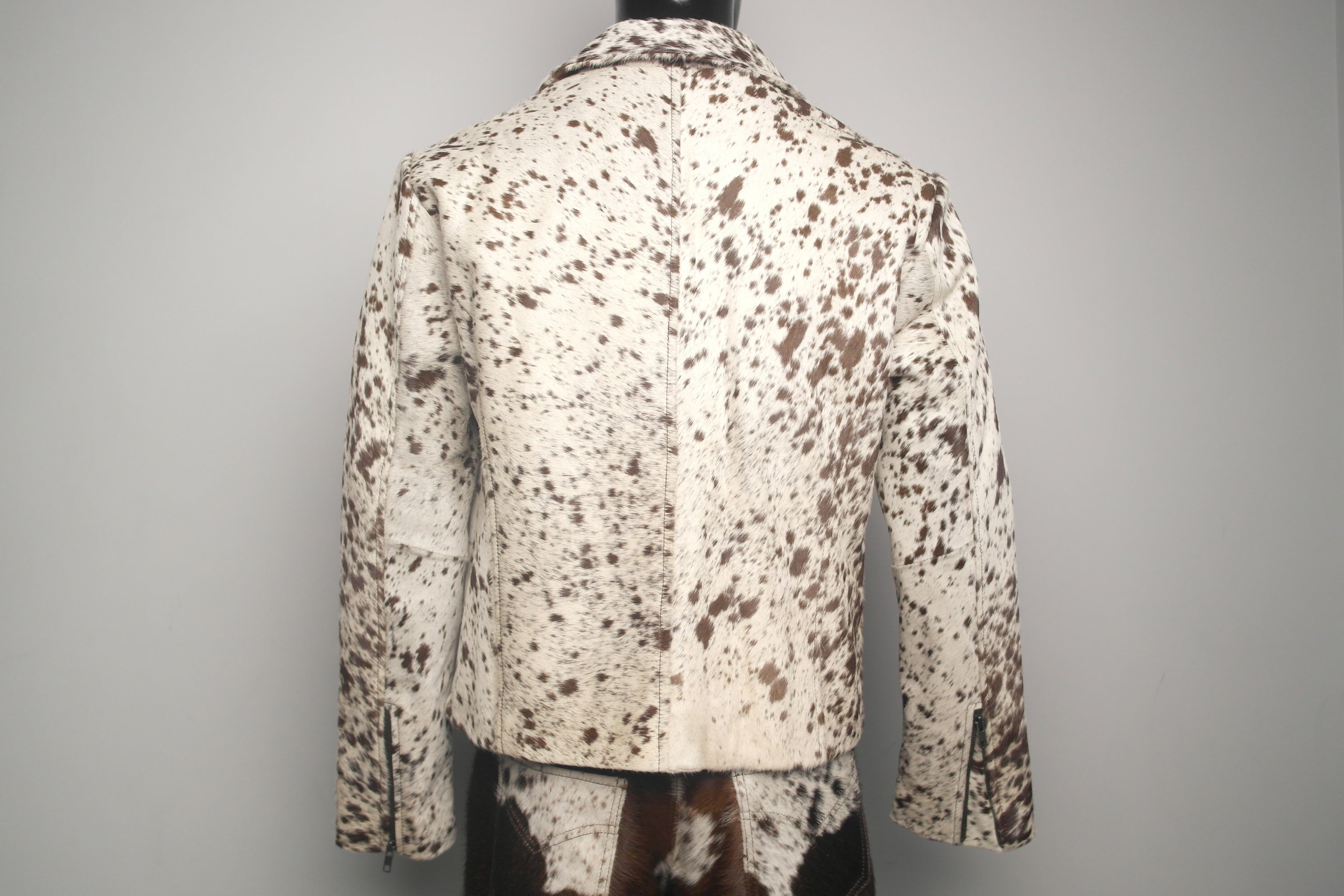 Cowhide Western Style Jacket - Hair on Hide Leather, Unique Cowboy Coat