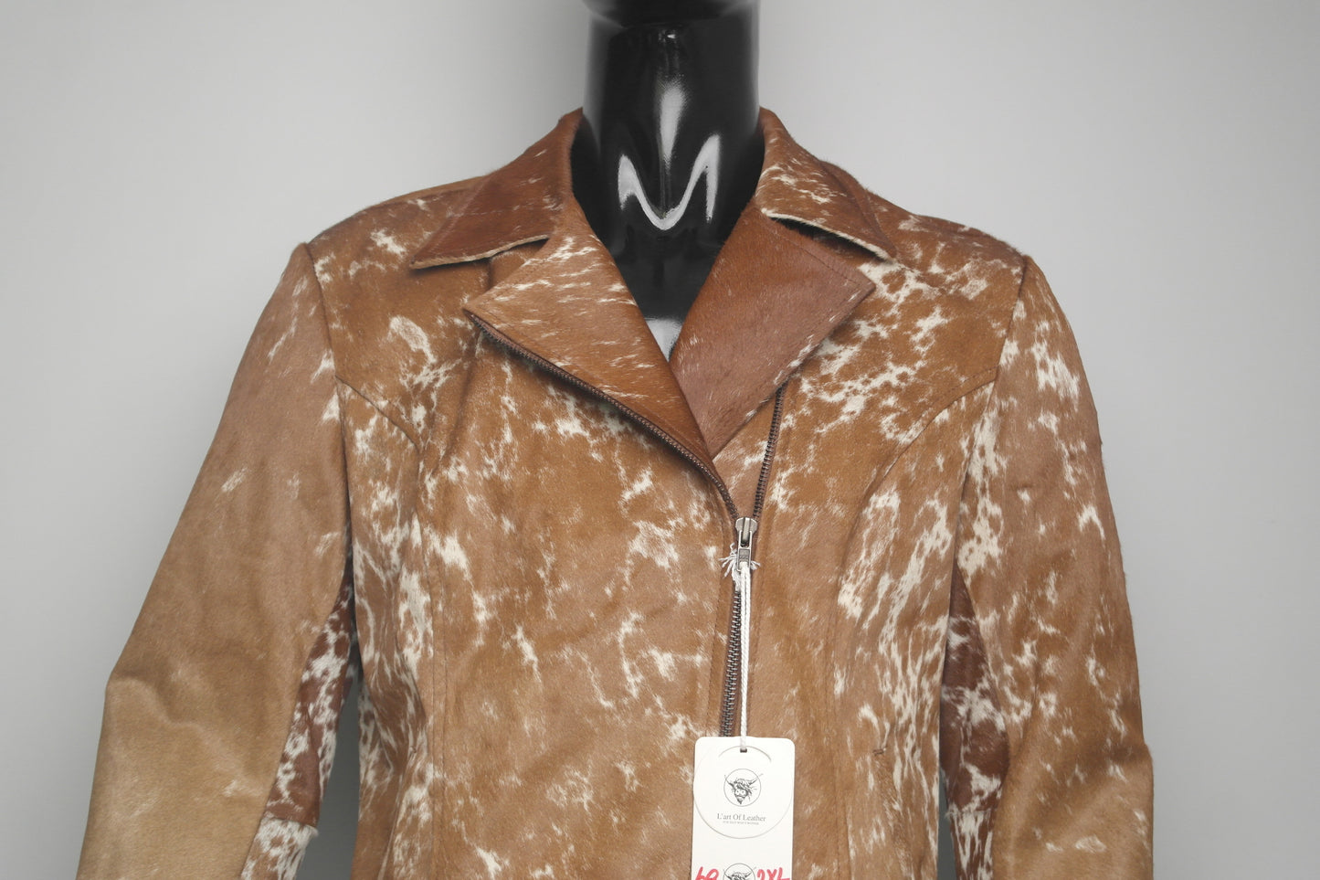 Handcrafted Hair on Hide Jacket - Cowhide Leather, Wild West Style