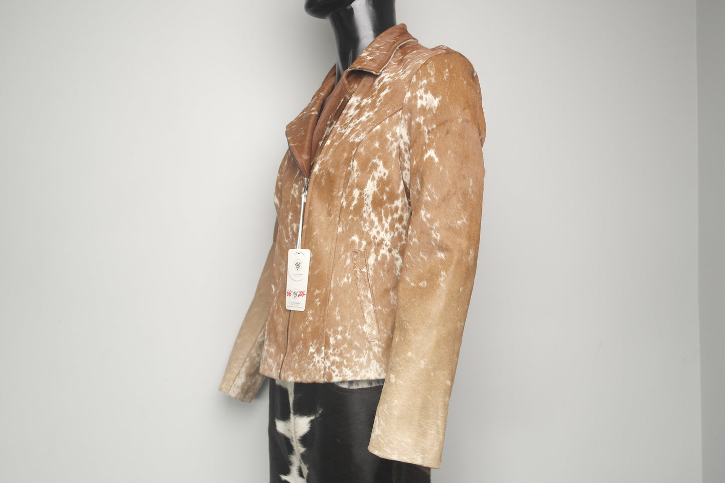 Handcrafted Hair on Hide Jacket - Cowhide Leather, Wild West Style