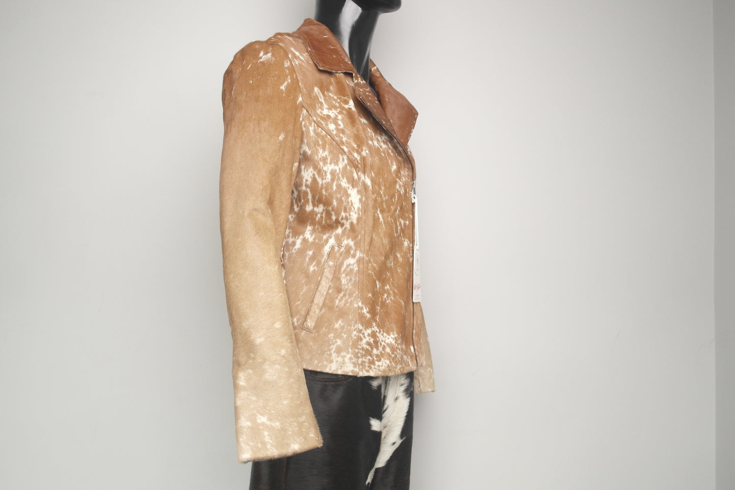 Handcrafted Hair on Hide Jacket - Cowhide Leather, Wild West Style