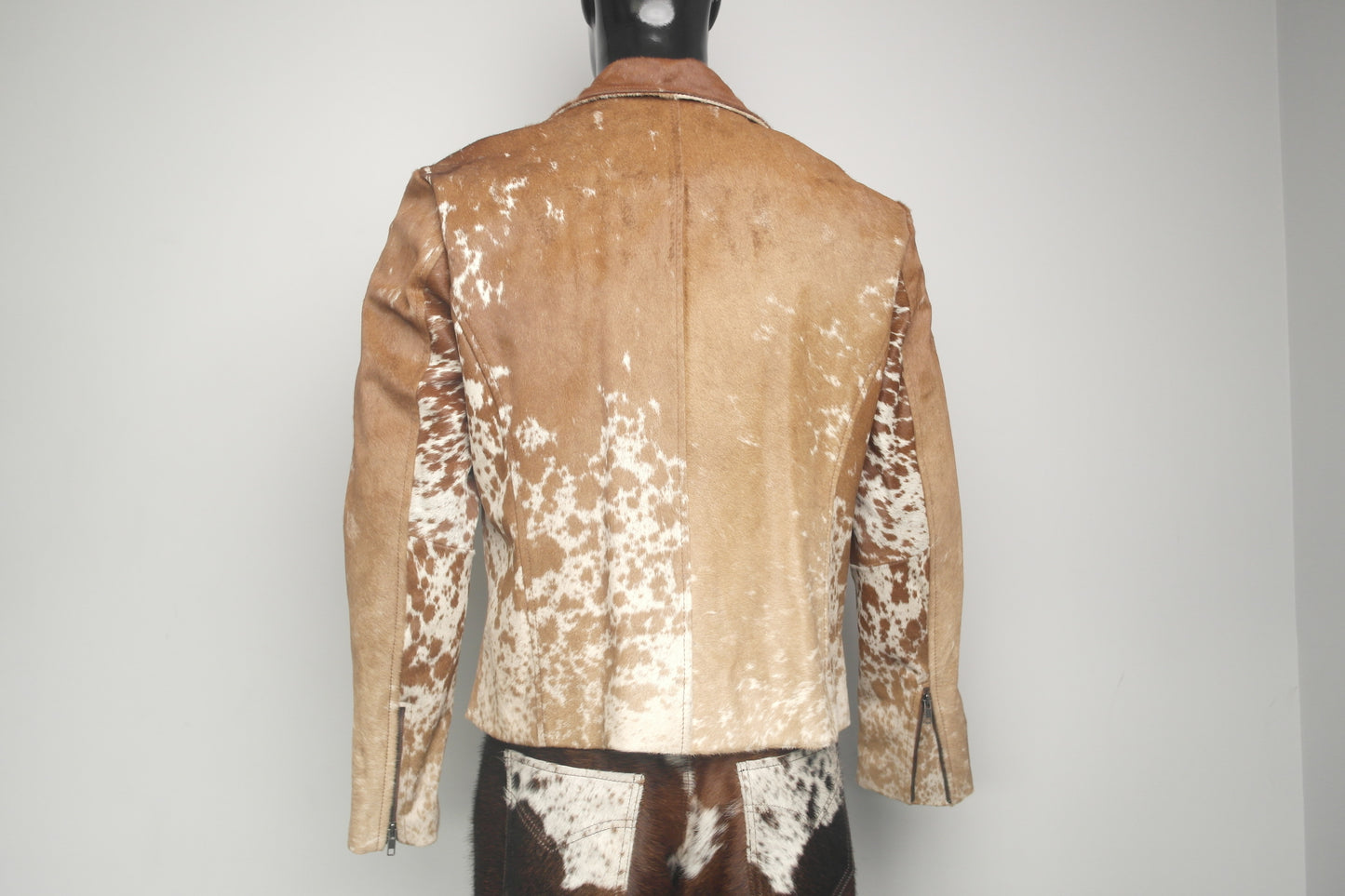 Handcrafted Hair on Hide Jacket - Cowhide Leather, Wild West Style