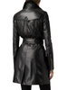 Leather Trench coat for women Leather long coat Black Leather Trench Coat