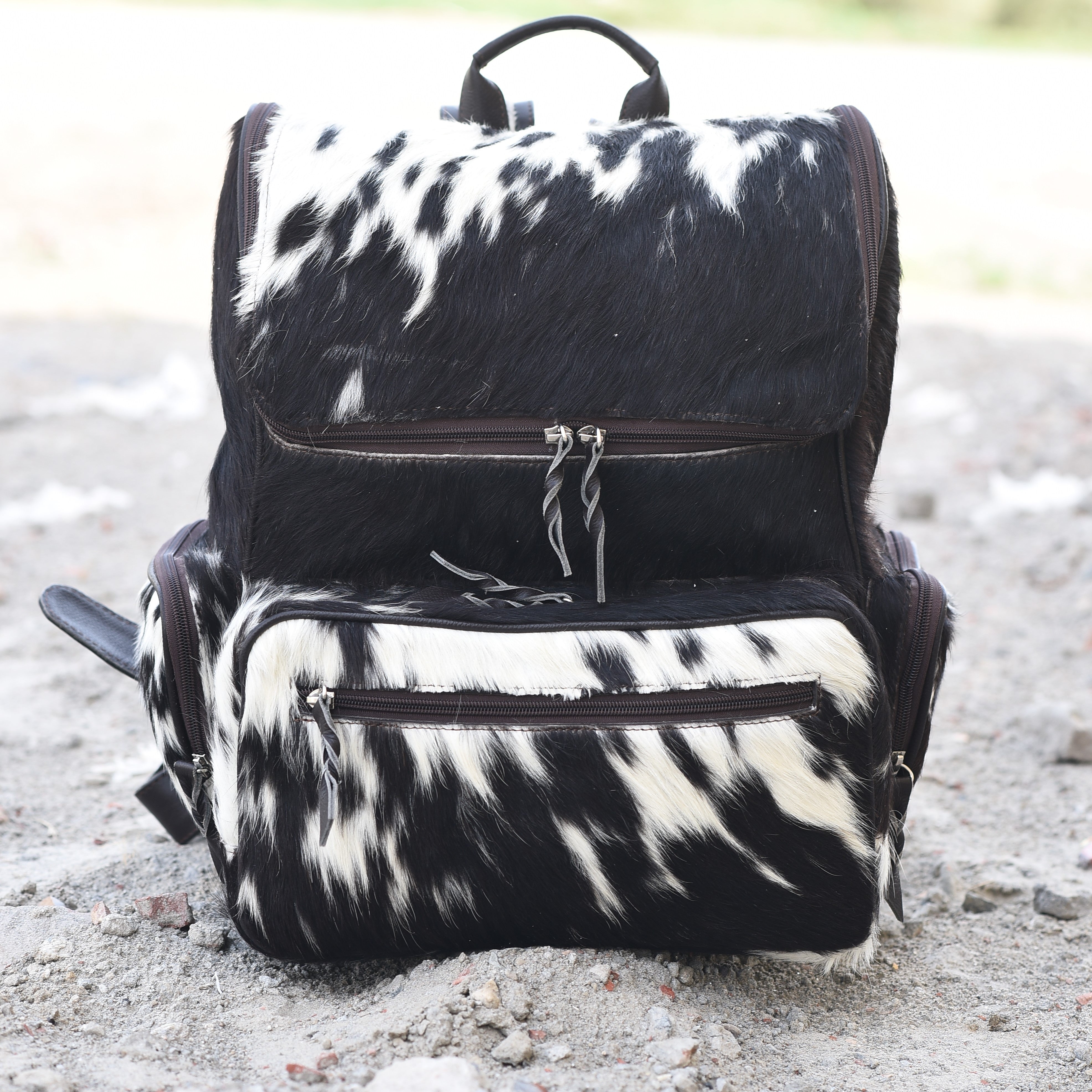 Classic Cowhide Leather Backpack – Durable & Versatile