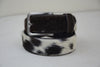 Black Cowhide Leather Belt – Handcrafted Hair-On Hide