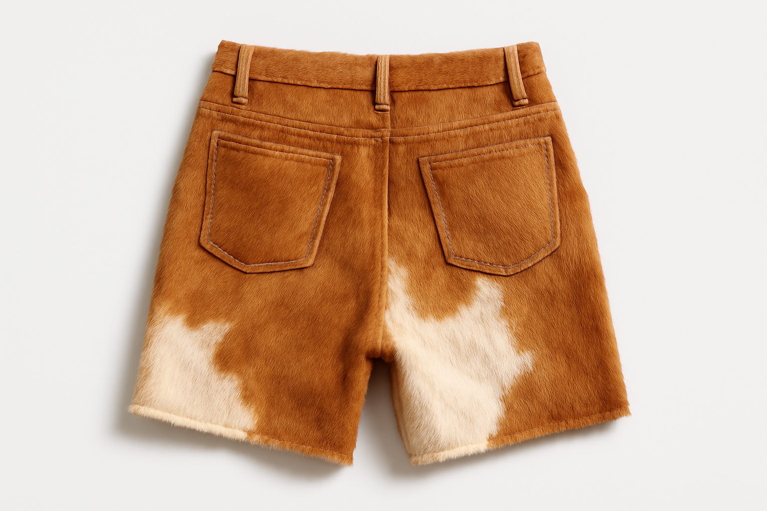 Handcrafted Long Cowhide Shorts – Unique Pattern