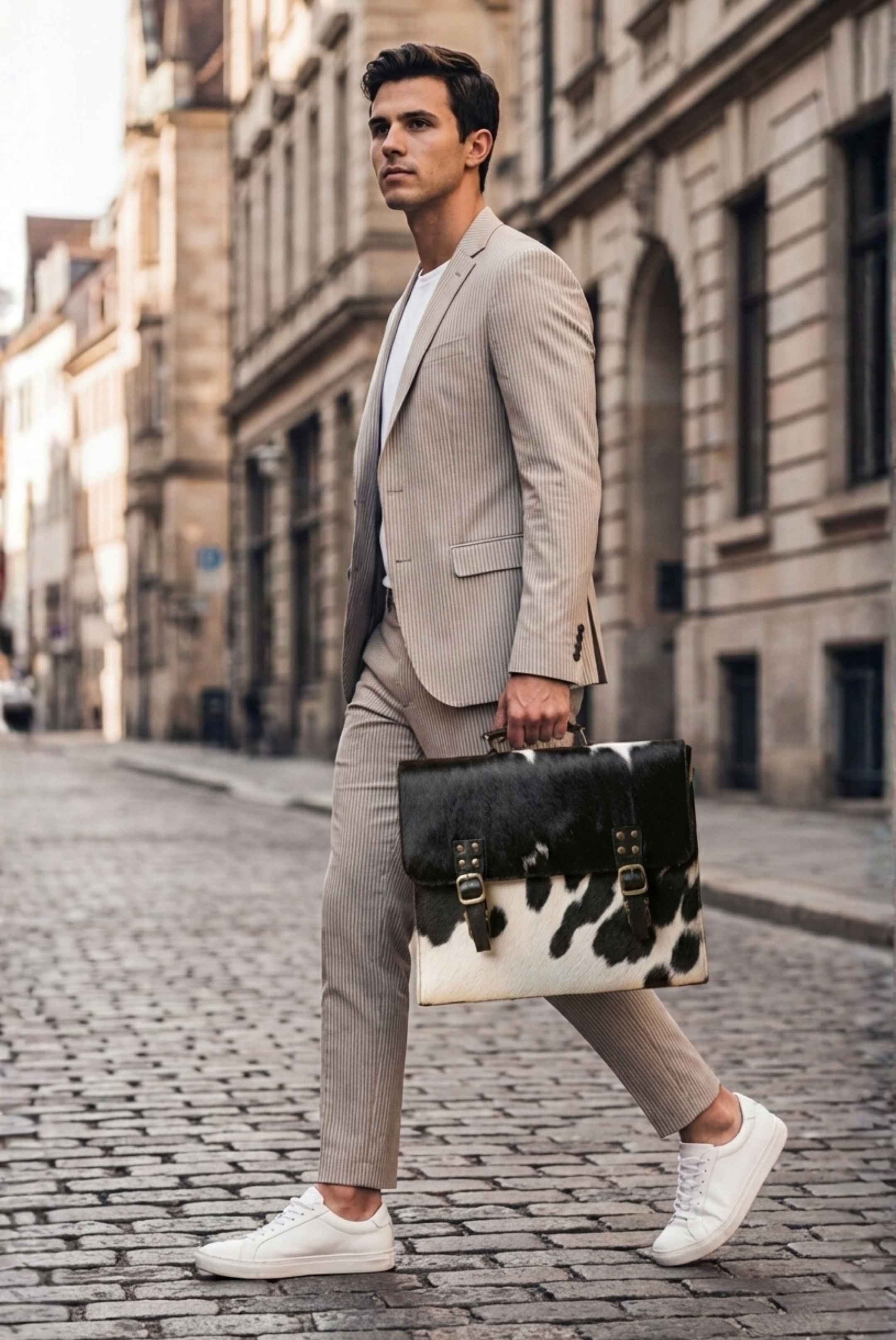 Cowhide Leather Laptop Bag - Premium Quality