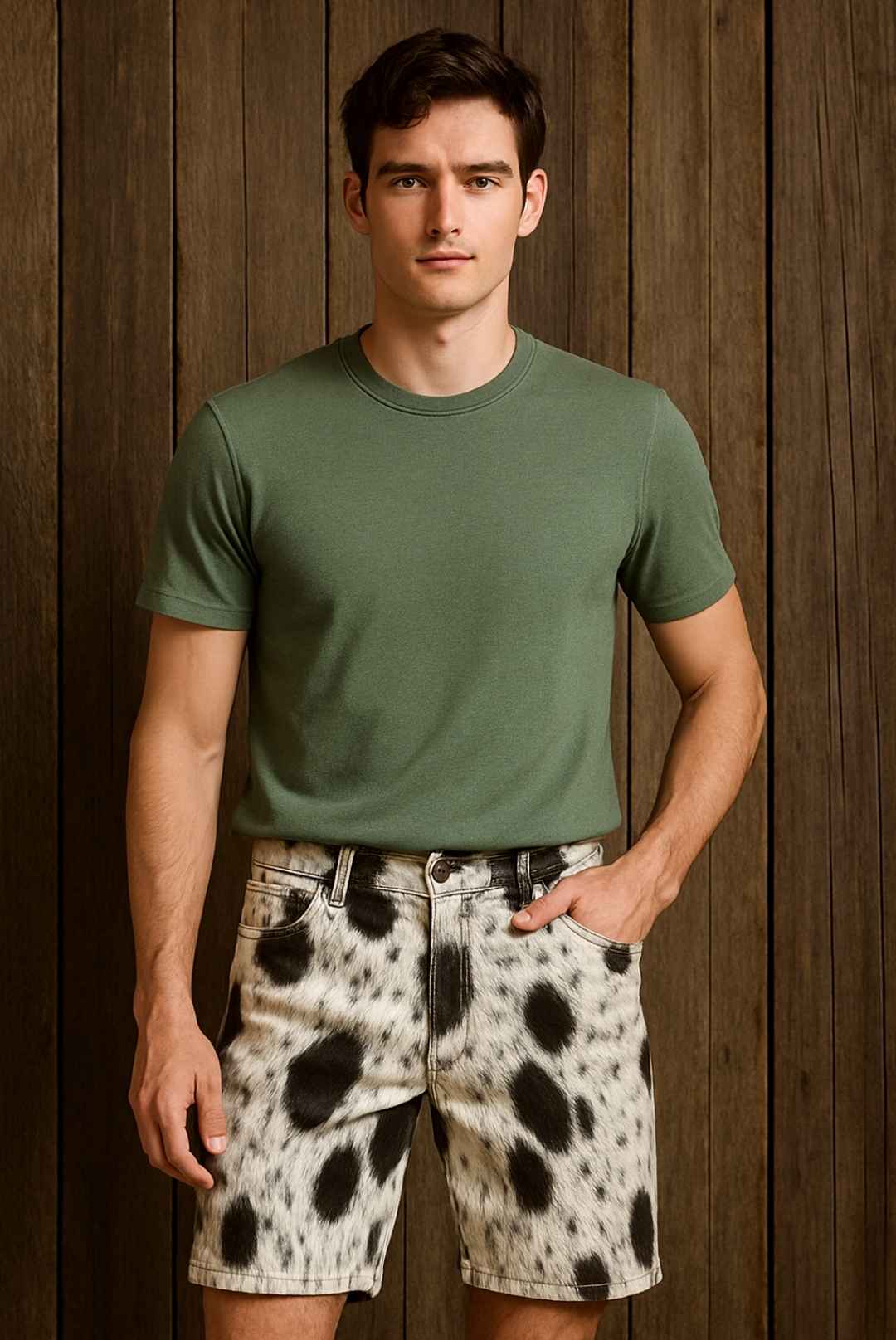 Cowhide Shorts Men