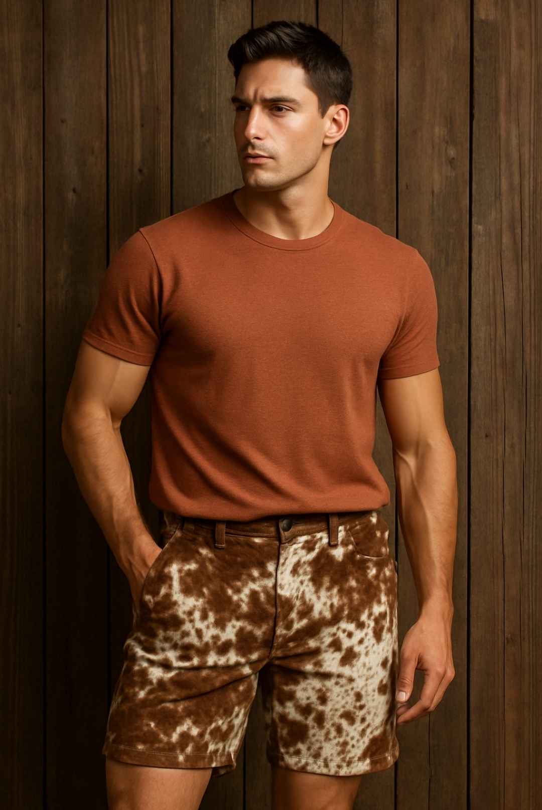Cowhide Shorts Men