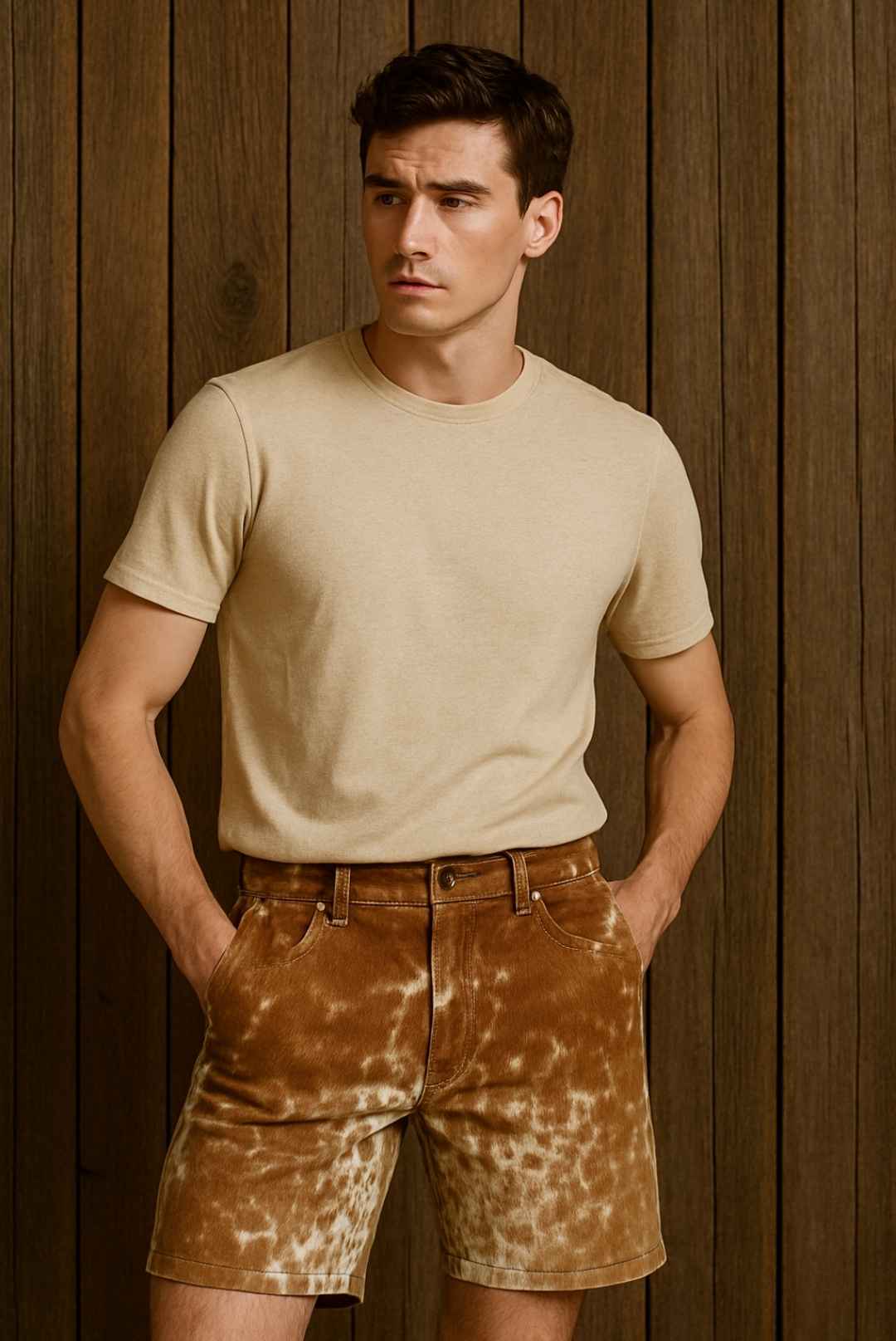 Cowhide Shorts Men