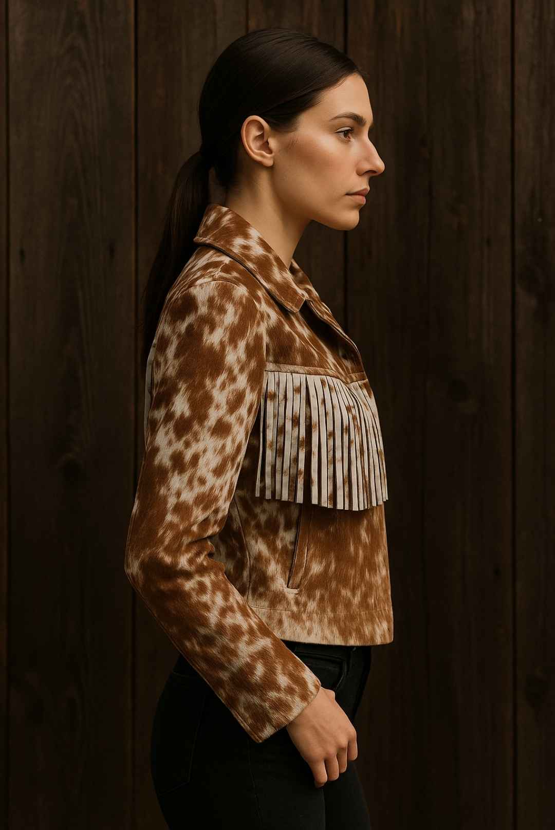 fringe cowhide jacket