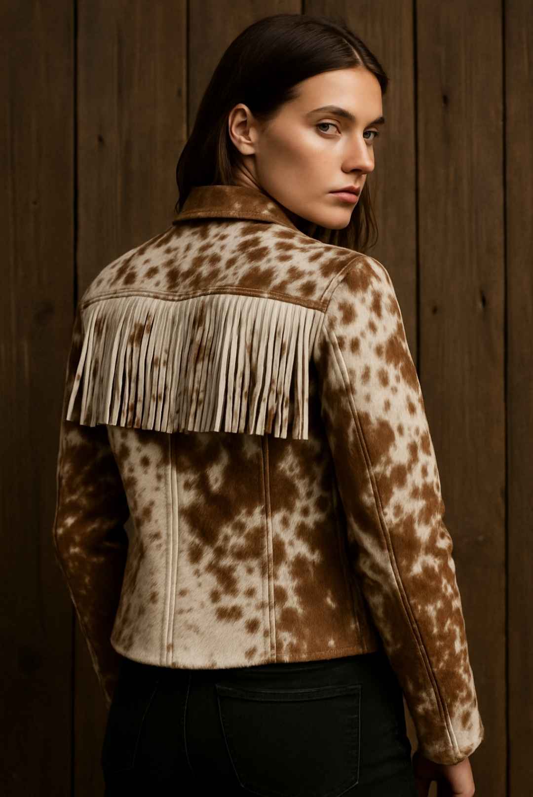 fringe cowhide jacket