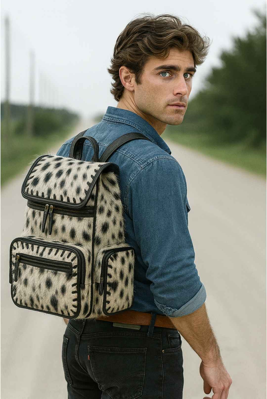 Cowhide Leather Backpack