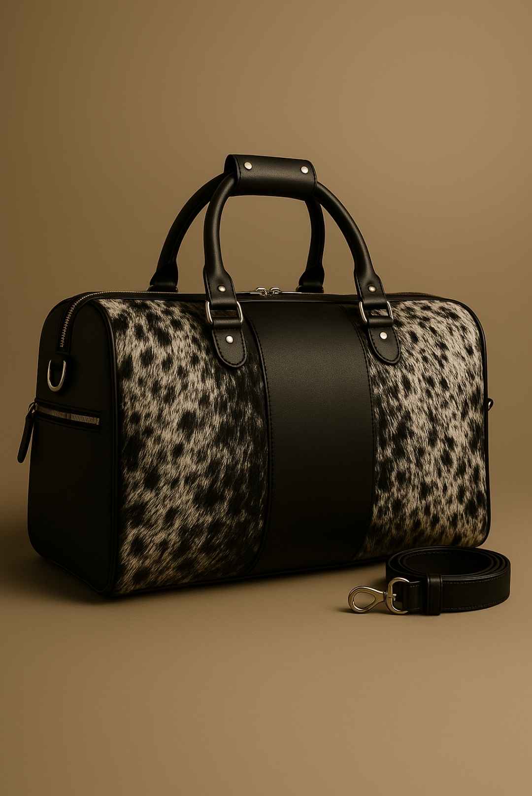 Cowhide leather duffle bag