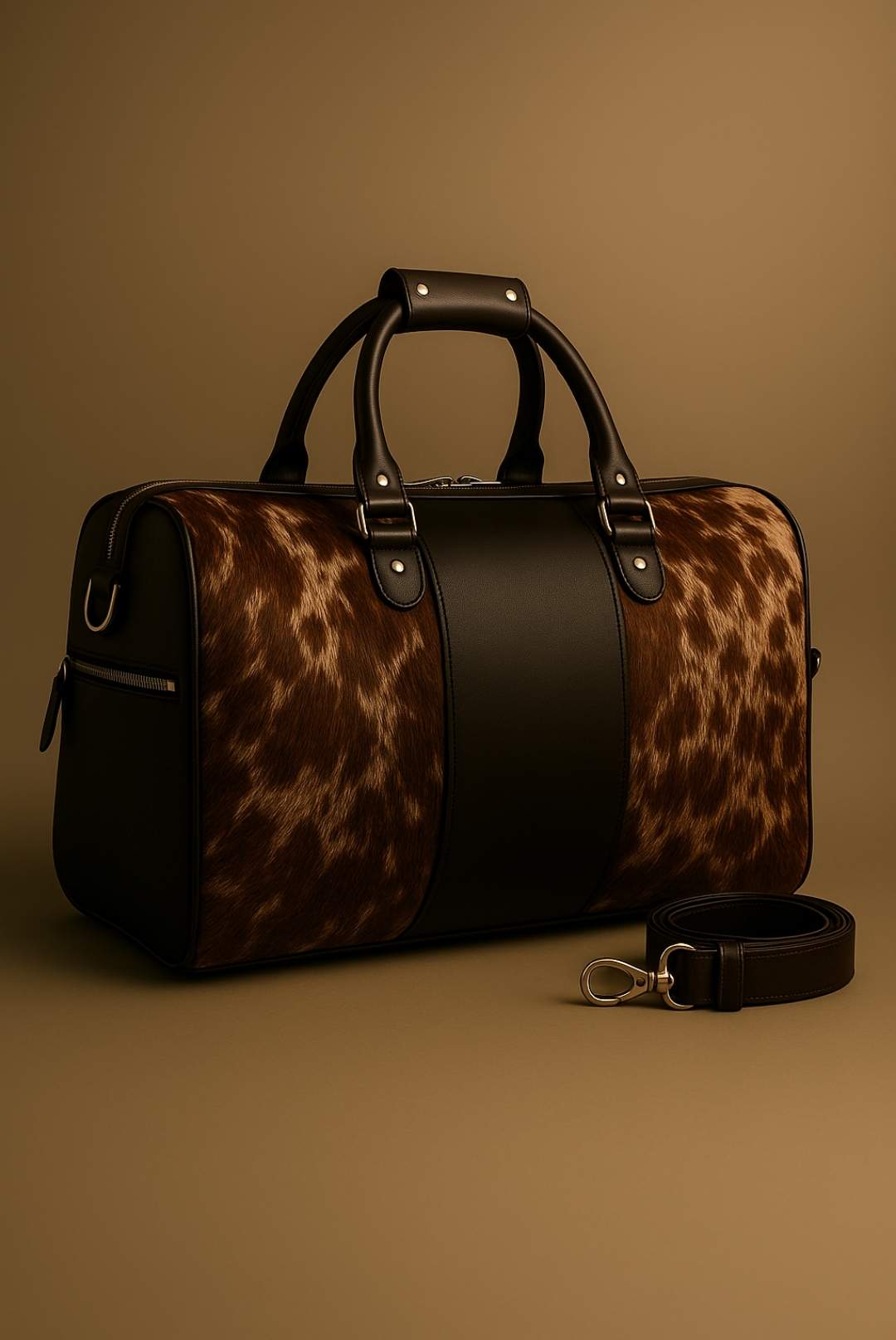 Cowhide leather duffle bag