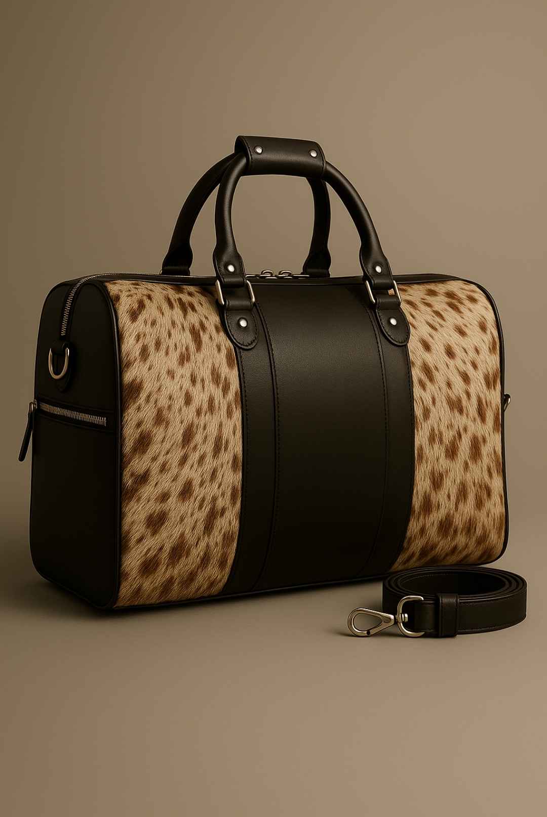 Cowhide leather duffle bag