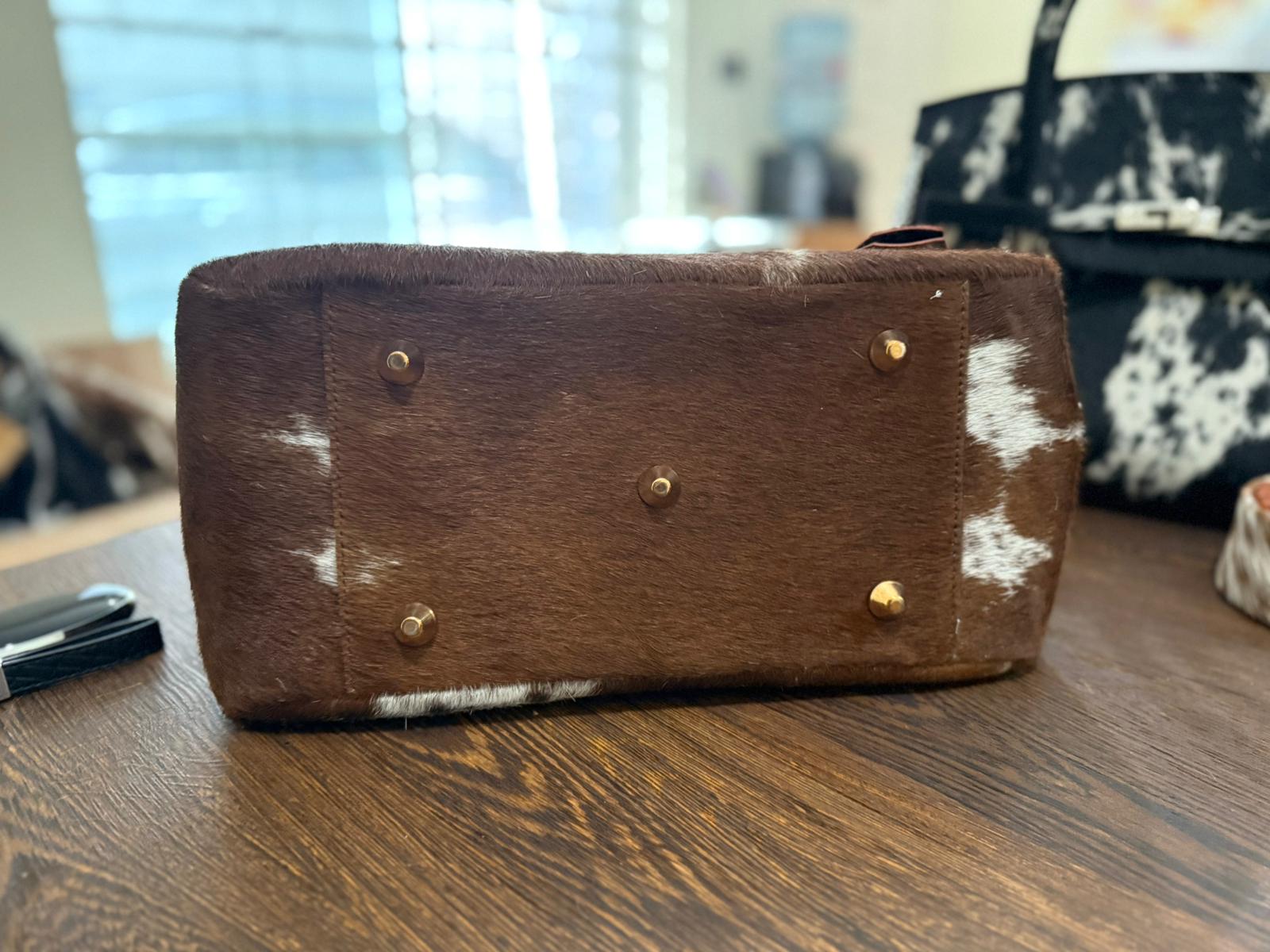 Cowhide Leather Top-Handle Bag