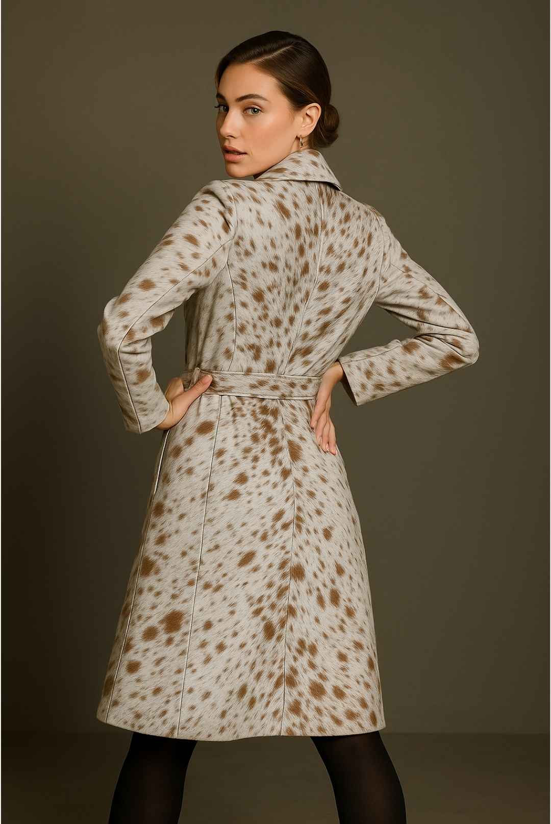 Cowhide Leather Trench Coat