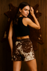 Brown Cowhide Long Shorts