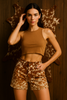 Tan Cowhide Long Shorts