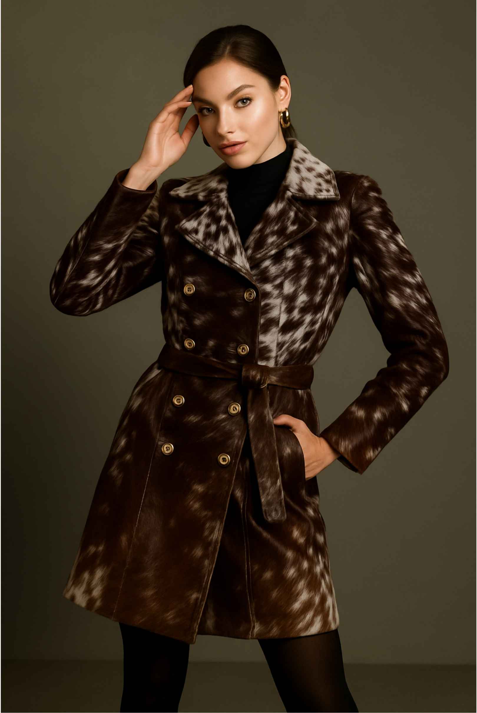 Cowhide Trench Coat