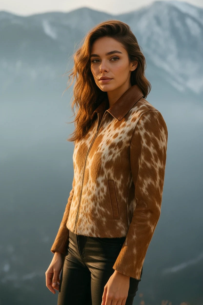 Cowhide jacket for women