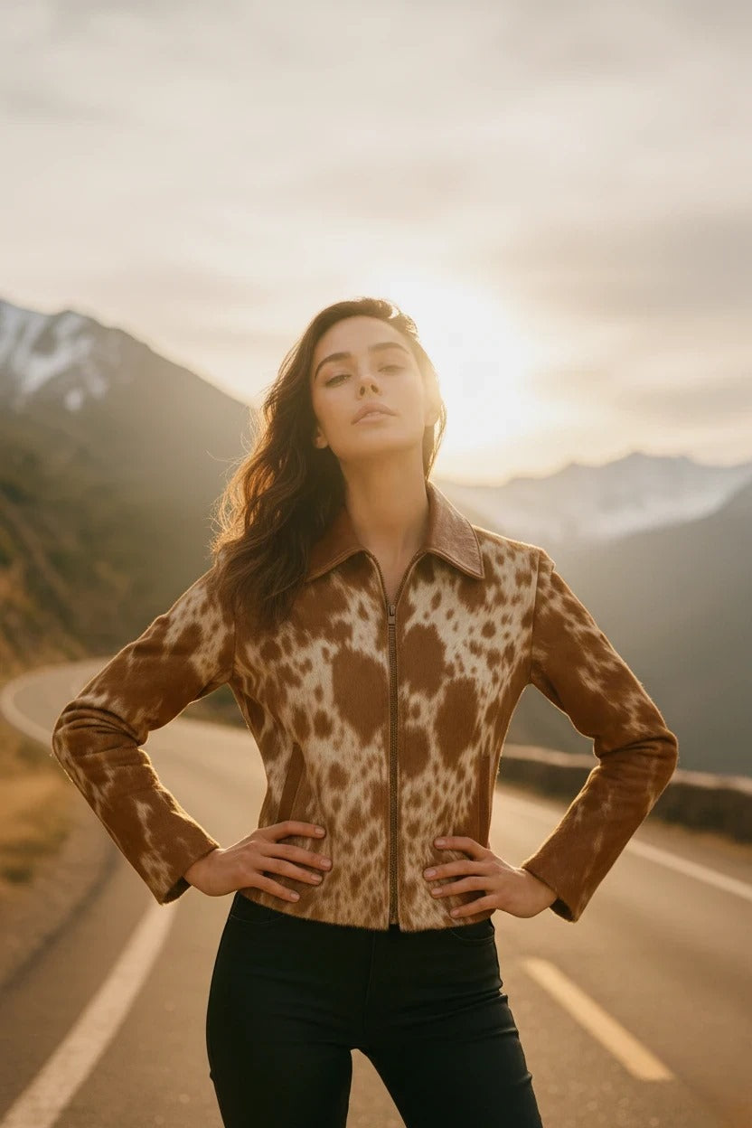 Cowhide jacket for women