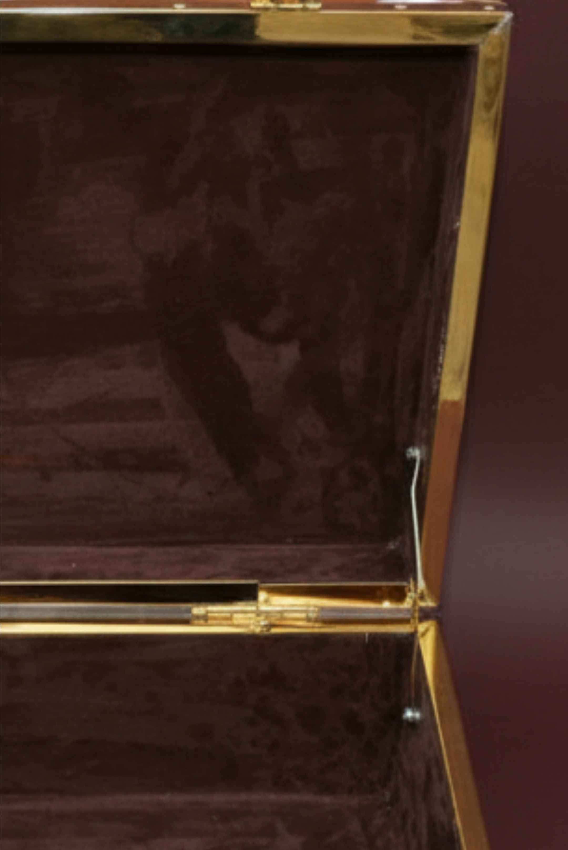 Cowhide Storage Box – Brass-Frame Trunk