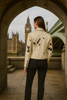 White Cowhide Leather Biker Jacket