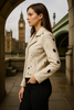 White Cowhide Leather Biker Jacket