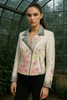 Floral Cowhide Leather Jacket