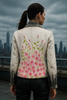 Floral Cowhide Leather Jacket