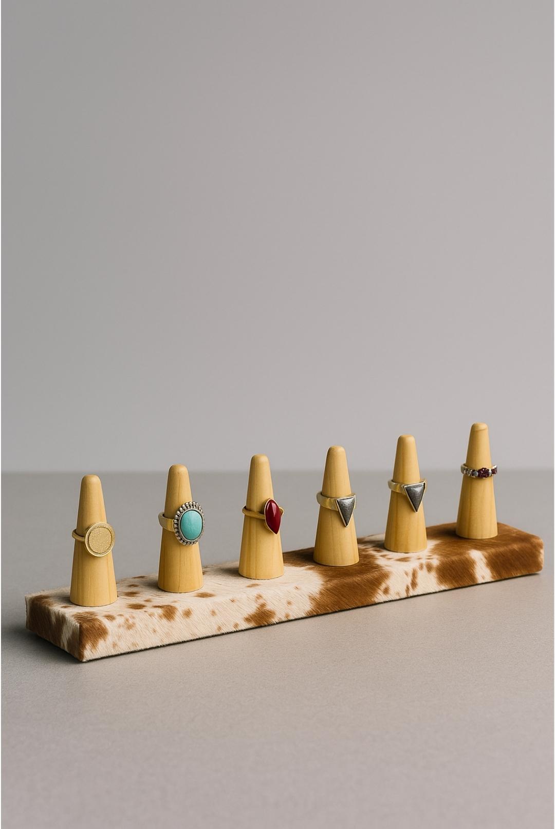 Hair-On Hide Ring Holder Stand