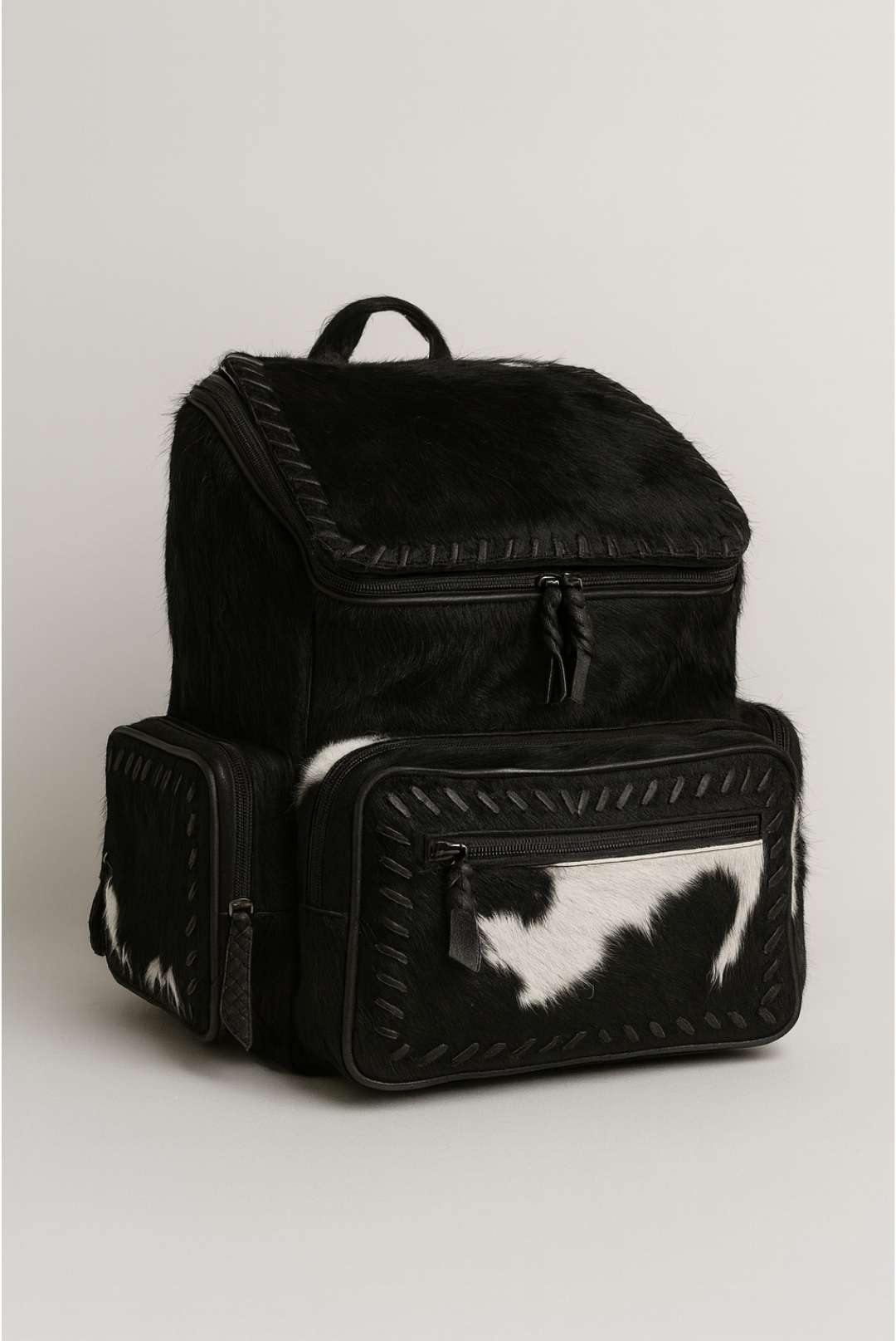 Hair-On Cowhide Backpack - Whipstitch Pattern