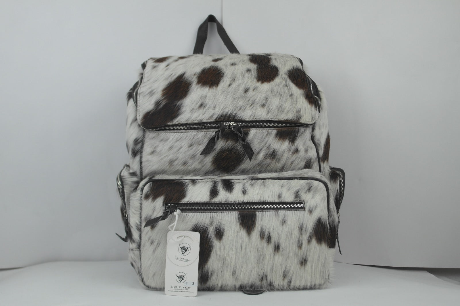 Hair-On Cowhide Backpack - Made with 100% Genuine Cowhide Leather