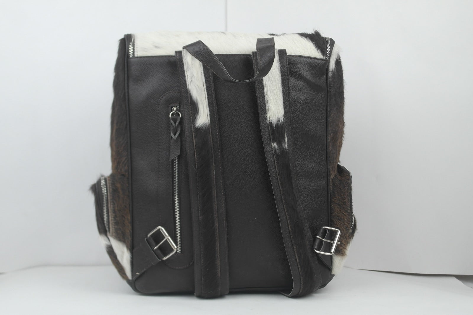 Handmade Genuine Cowhide Backpack: Natural Pattern