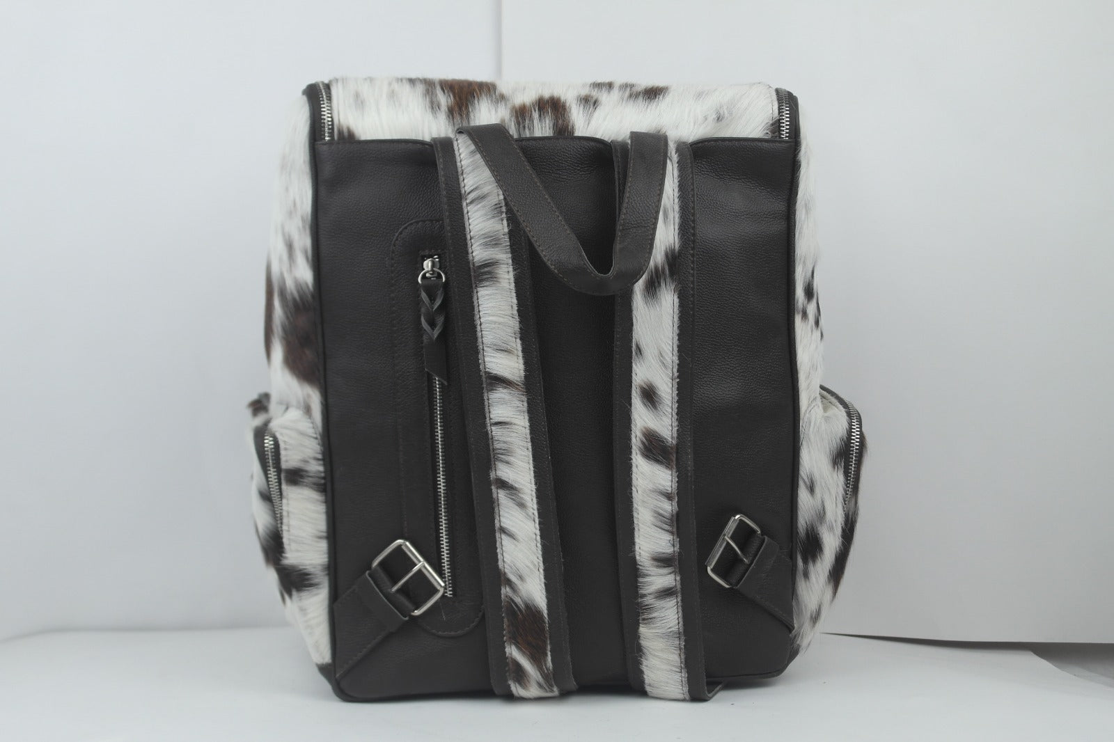 Hair-On Cowhide Backpack - Made with 100% Genuine Cowhide Leather