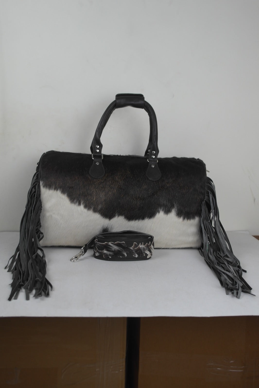Hair on Cowhide Duffel Bag
