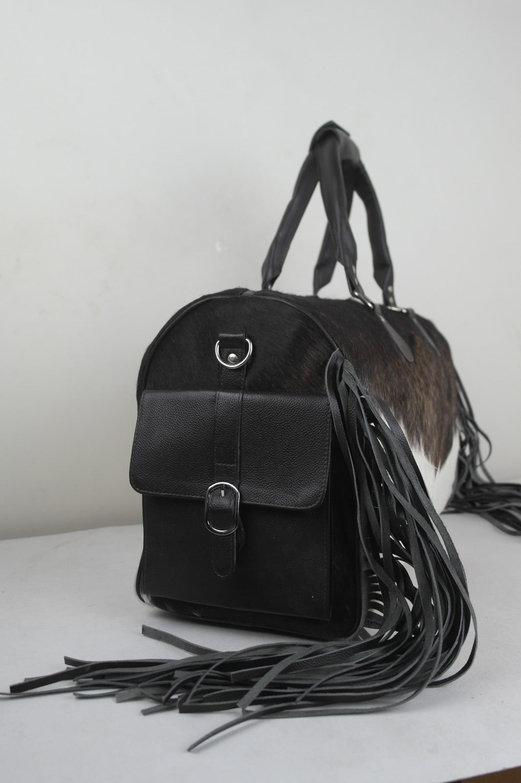 Hair on Cowhide Duffel Bag