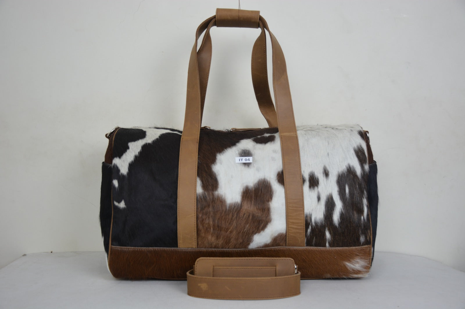 Hair-On Cowhide Leather Duffle Bag