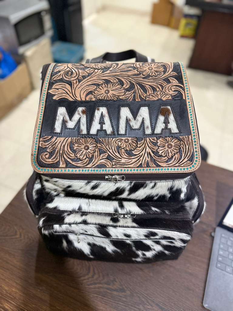custom printed leather backpacks Cowhide Hair-On Backpack – Western Leather Backpack – L' Art of Leather