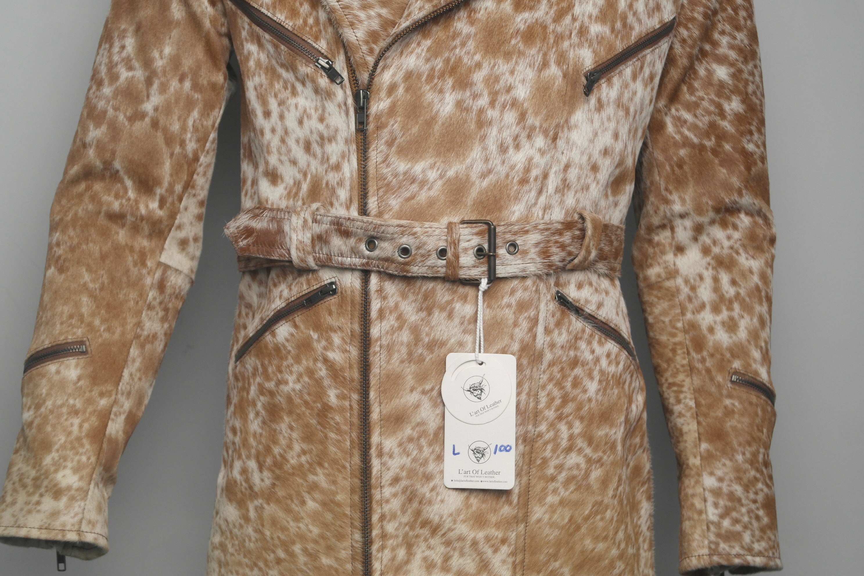 Cowhide Leather Trench Jacket - A Bold Elegance