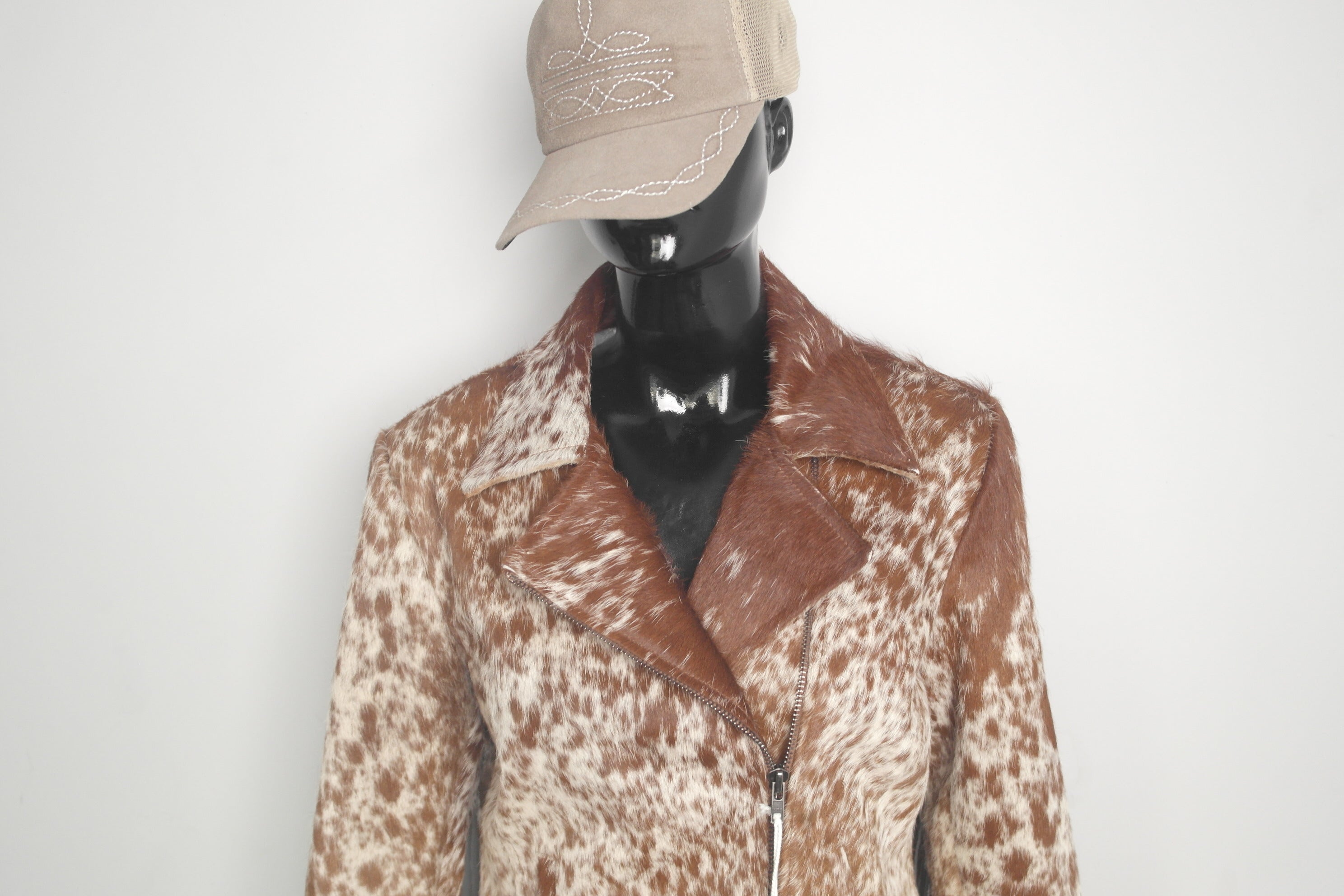 Fringe Cowhide Leather Jacket - Women