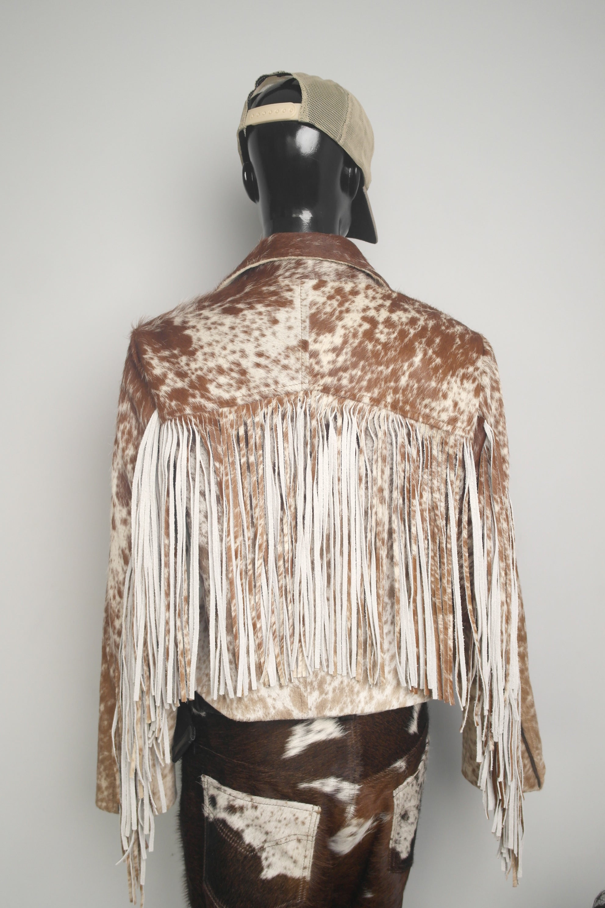 Fringe Cowhide Leather Jacket - Women